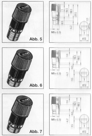 Sicherungselement Typ Abb 5 bis 7 Skizze und Bauzeichnung